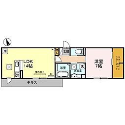 クラッセプラッツ 1LDKの間取図画像