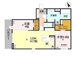 エフティーレコルト 2LDKの間取図画像