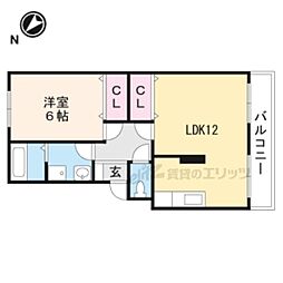 近江鉄道近江本線 水口駅 徒歩19分の賃貸マンション 1階1LDKの間取り