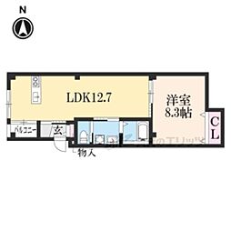 ＳＪＳ浜大津 2階1LDKの間取り