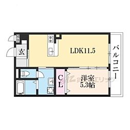 ＨＣプレジオ草津新浜 1階1LDKの間取り