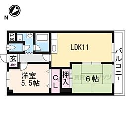 シャトーアルバ 2階2LDKの間取り