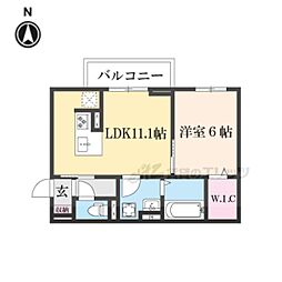 エレガンス ビュー 1LDKの間取図画像