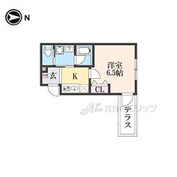 ALEGRIA大津 1階1Kの間取り