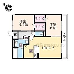 JR東海道・山陽本線 瀬田駅 徒歩24分の賃貸アパート 1階2LDKの間取り