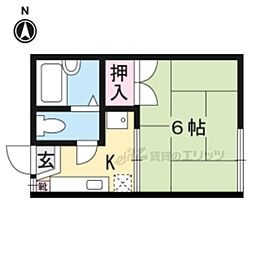 レ・ユニオン若草 1Kの間取図画像