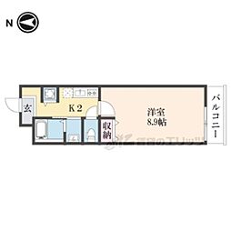 MAISON DOUCE浜大津 3階1Kの間取り