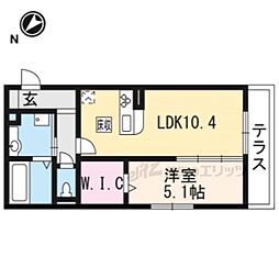 グラシア 3階1LDKの間取り