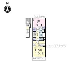 坂本3丁目アパート（027738801) 2階1LDKの間取り