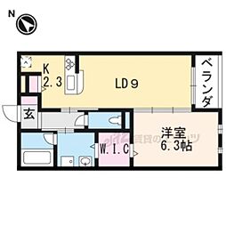 JR東海道・山陽本線 瀬田駅 徒歩25分の賃貸アパート 1階1LDKの間取り