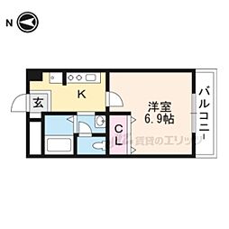 Ｌｉｔｔｌｅ　Ｃｏｕｒｔ　ＡＱＵＡ 1階1Kの間取り