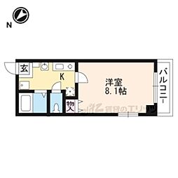 メゾン　ド　プチシャン 6階1Kの間取り