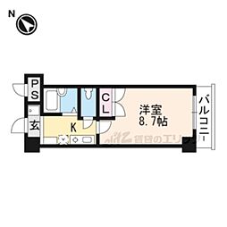 JR東海道・山陽本線 南草津駅 バス15分 クレスト草津下車 徒歩1分の賃貸マンション 9階1Kの間取り