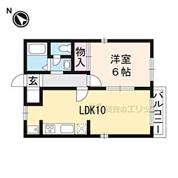 プロパティカオルII　Ａ棟 1階1LDKの間取り