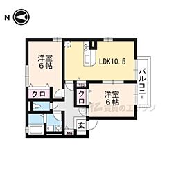 ＣＯＣＯハウス 2階2LDKの間取り