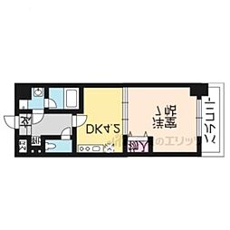 エンゼルプラザ大津長等 4階1DKの間取り