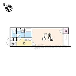 近江鉄道近江本線 桜川駅 徒歩7分の賃貸アパート 1階1Kの間取り
