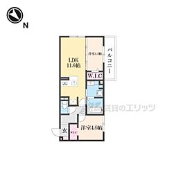 D-ROOM平井C棟 2LDKの間取図画像