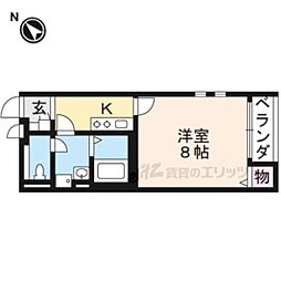 グランヴィア東草津6 1Kの間取図画像