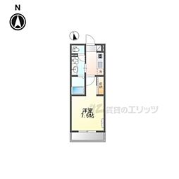L'Allure御幸町 1Kの間取図画像