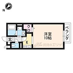 ヴィラタッツミーA ワンルームの間取図画像