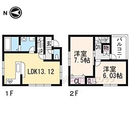 セントフィオーレ湖西 2LDKの間取図画像