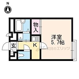レオパレスフリューゲル 1Kの間取図画像
