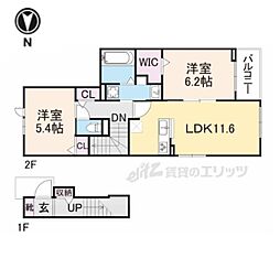 レアージュ 2LDKの間取図画像