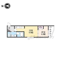 ALEGRIA大津 1LDKの間取図画像