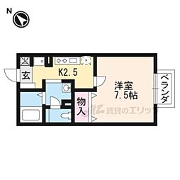 グリーンハイツ 1Kの間取図画像