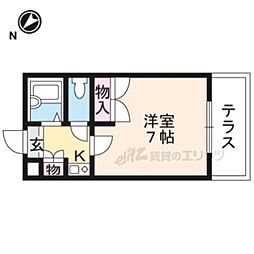 レオパレスシルバーレジデンス東草津 1Kの間取図画像