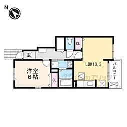 @三雲C 1LDKの間取図画像