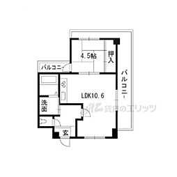 グランドール一里山 1LDKの間取図画像