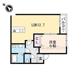 太陽ハイツ追分 1LDKの間取図画像