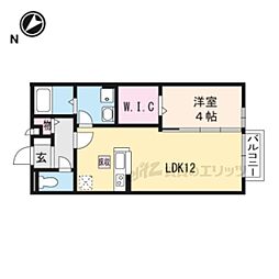 モナリエWest 1LDKの間取図画像
