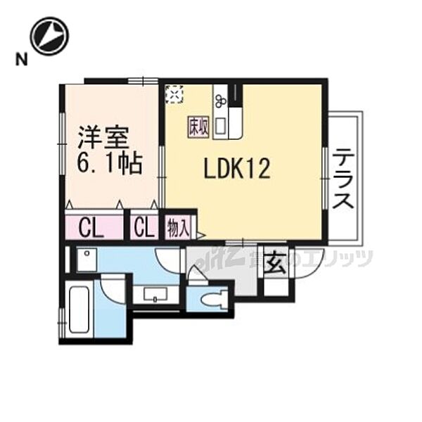 滋賀県甲賀市水口町神明(賃貸アパート1LDK・1階・46.18㎡)の写真 その2