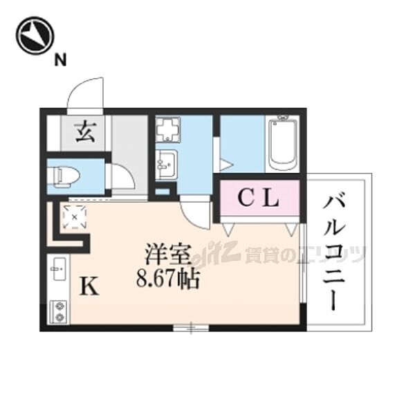 メゾン・ド・エトワール 305｜滋賀県草津市野村１丁目(賃貸アパート1R・3階・25.30㎡)の写真 その2