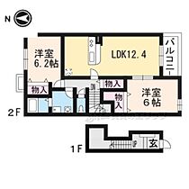 滋賀県東近江市八日市緑町（賃貸アパート2LDK・2階・61.74㎡） その2