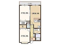 アンダンテ 2LDKの間取図画像