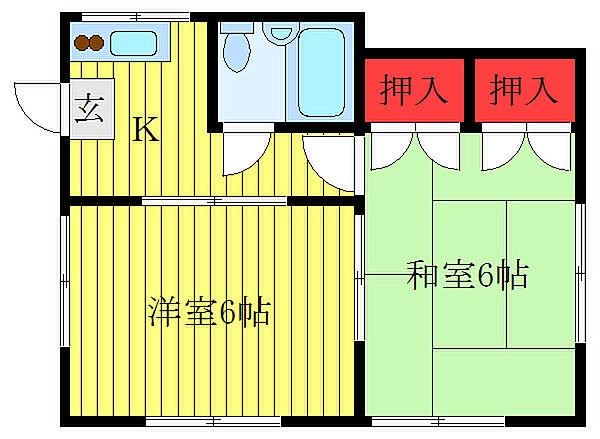 堀コーポ ｜東京都北区神谷1丁目(賃貸アパート2K・2階・30.52㎡)の写真 その2