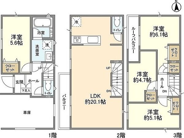 Ｋｏｌｅｔ小竹向原 ｜東京都板橋区大谷口北町(賃貸一戸建4LDK・1階・93.46㎡)の写真 その2