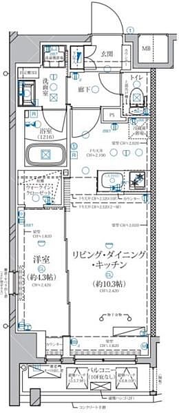 ディアレイシャス赤羽 202｜東京都北区赤羽1丁目(賃貸マンション1LDK・2階・36.80㎡)の写真 その2