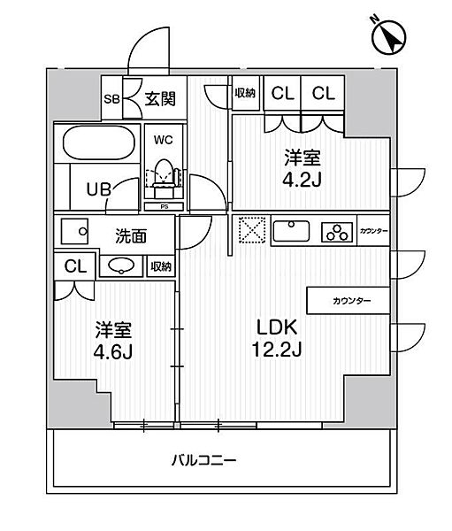 nido SUGAMO 801｜東京都豊島区巣鴨2丁目(賃貸マンション2LDK・8階・51.12㎡)の写真 その2