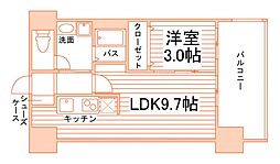 アリエス学研都市2 1LDKの間取図画像