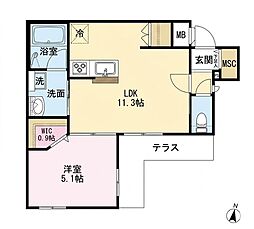 ディアコート南浦和 1LDKの間取図画像