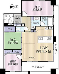 クレストコート江坂 3LDKの間取図画像