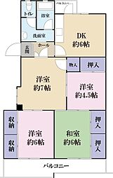 千里山田第一次住宅A-6棟 4DKの間取図画像