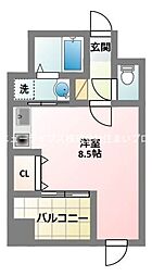 京阪本線 大和田駅 徒歩3分の賃貸マンション 2階ワンルームの間取り
