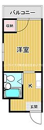 ピュアスモトB棟 1Kの間取図画像