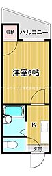オペル二番館 1Kの間取図画像